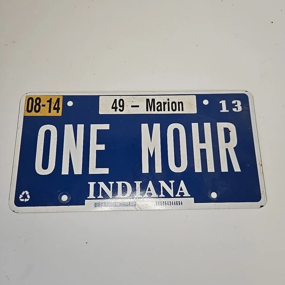 Indiana License Plate 2013 ONE MOHR‎ Personalized Plate